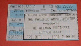 The Allman Brothers Concert Ticket Stub Vintage 1991 Pacific Amphitheater * - $29.99
