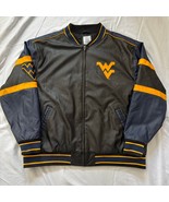 Vintage West Virginia Faux Leather Jacket 90s 2XL Pro Edge Mountaineers  - $60.76