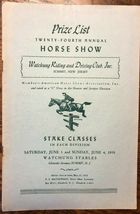 WATCHUNG STABLES (NJ) 24th Annual HORSE SHOW 12-page Prize List June 3-4... - $14.84