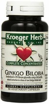 Kroeger Herb Ginkgo Biloba Vegetarian Capsules, 90 Count - $14.95