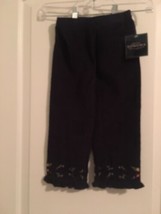 Sonoma Life+Style Toddler Girls Blue Floral  Corduroy Pants Ruffle Hem Size 4T - $28.13