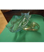Beautiful Art Glass Swirl design Blue Green Orange Brown  SWAN BOWL Cent... - £27.83 GBP