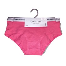 Calvin Klein Girls Monogram Hipster Panties 2 Pairs Pink Gray S/L/XL - £12.01 GBP