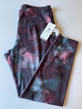 Apana Ankle Length High Waisted Yoga Pants  L  Msrp $38  Purple  Multi Tie Dyed - £12.63 GBP