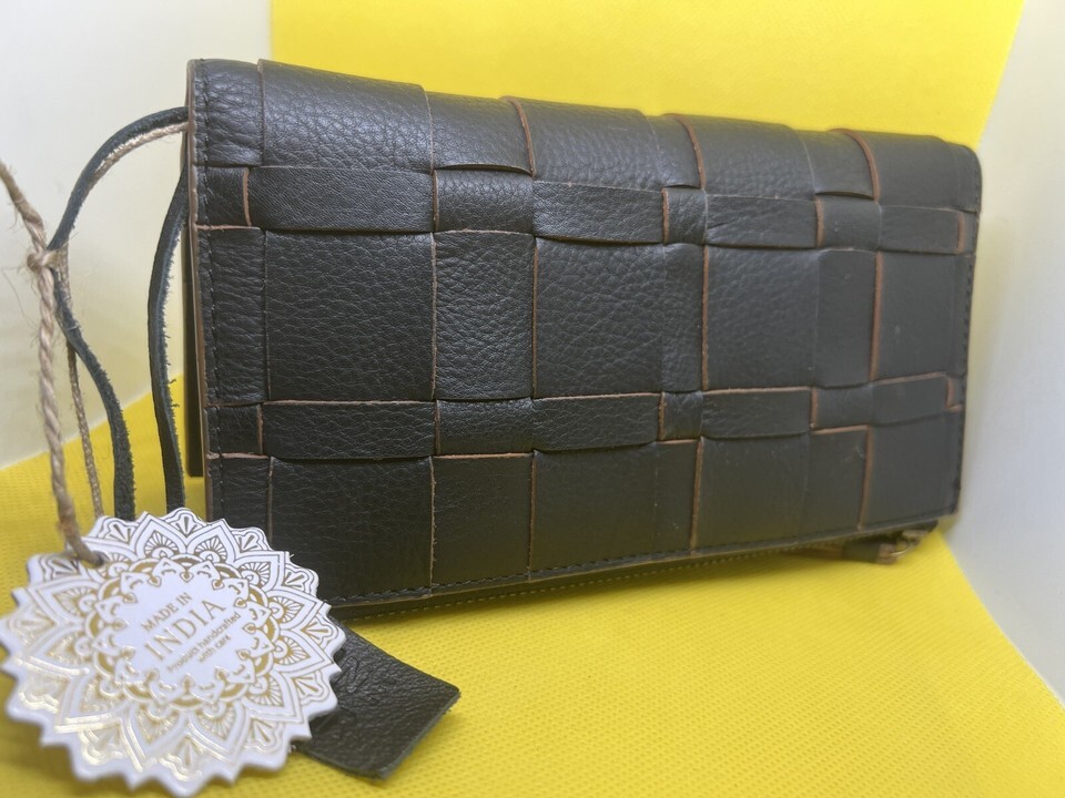 Purse wallet Made in India ,Soft Genuine Leather, black Unique Design Wo... - $32.37