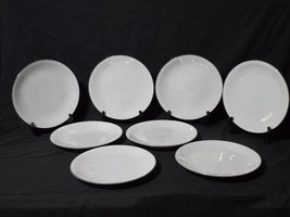Vintage CROWN BAVARIA 10.5&quot; Dinner Plate ELEGANCE Platinum Trim - Set Of 8 - $38.77