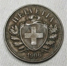1906 Switzerland 2 Rappen XF Coin AG364 - £27.70 GBP