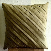 Pintucks Green Art Silk 16&quot;x16&quot; Pillow Covers Decorative, Earthy Affair - $441.98 MXN+