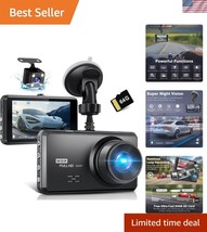 2.5K &amp; 1080P Dash Cameras – 3.2&#39;&#39; IPS Screen, Loop Recording, 24H Protec... - $54.00