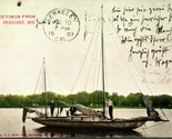 Sailboat On Water Greetings From Okauchee Wisconsin WI UDB Postcard Hand... - $11.83