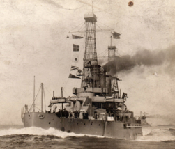 WWI Uss Virginia Battleship BB-13 US Navy Ship RPPC Real Photo Postcard - £8.61 GBP