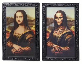 11x9-inch 3D Changing Lenticular Haunted Mona Lisa Zombie Picture Print In Frame - £7.54 GBP