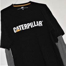 CATERPILLAR LONG SLEEVE WORK T-SHIRT ~ Sz XL ~ black &amp; gray combo ~ VGC ... - £14.78 GBP