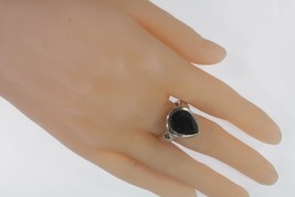 ADI Argent Sterling Forme Poire Bleu Bague Saphir Lourd Magnifique ! Sz ... - $239.60