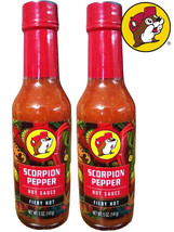 2 Packs Buc-ee's Scorpion Pepper Hot Sauce 5 Oz Glass Bottle - $24.22