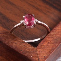 Natural Ruby Promise Ring 5x7 mm Oval Ruby Anniversary Ring Natural Ruby Band - £25.90 GBP