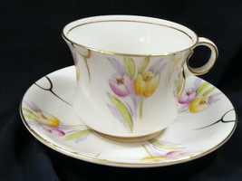 VTG  Phoenix Bone China TF &amp; SL Made In England Tulip pattern Tea Cup &amp; Saucer - £19.61 GBP
