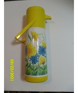 Aladdin&#39;s Pump-a-Drink Dispenser Thermos # P150 Vintage Yellow Floral Fl... - $12.86 CAD