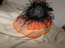 toddlers Halloween fashion head dress orange w/black bats headband  (hat bx) - £7.16 GBP
