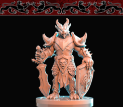 3D Printed Brayan Nafarrate Dragonborn with Lowered Sword and Shield 28m... - $166.04 MXN+