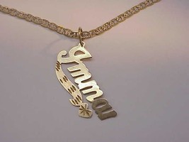 14K SOLID YELLOW GOLD Personalized Custom Name Pendant Charm - $322.15 CAD