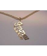 14K SOLID YELLOW GOLD Personalized Custom Name Pendant Charm - $322.30 CAD