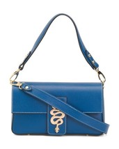 DIVINA FIRENZE Made In Italy Leather Snake Baguette Crossbody blue - €84,00 EUR