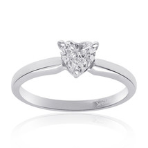 0.45 Carat Heart Shape Diamond Engagement Ring Solitaire 14k Gold - £937.34 GBP
