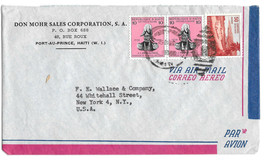 1956 Haiti Airmail Cover Port au Prince to US Duplex H Cancel Sc# 408 C99 - £3.92 GBP