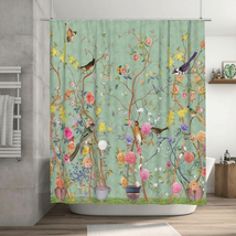 Bird Shower Curtain Bird Floral Shower Curtain Home Flower Bathroom Bathtub - £12.61 GBP