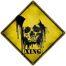 Bleeding Skull Xing Novelty Mini Metal Crossing Sign - $316.65 MXN