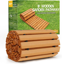 Wooden Garden Pathway,Outdoor Roll Out Cedar Straight Walkway - £65.20 GBP