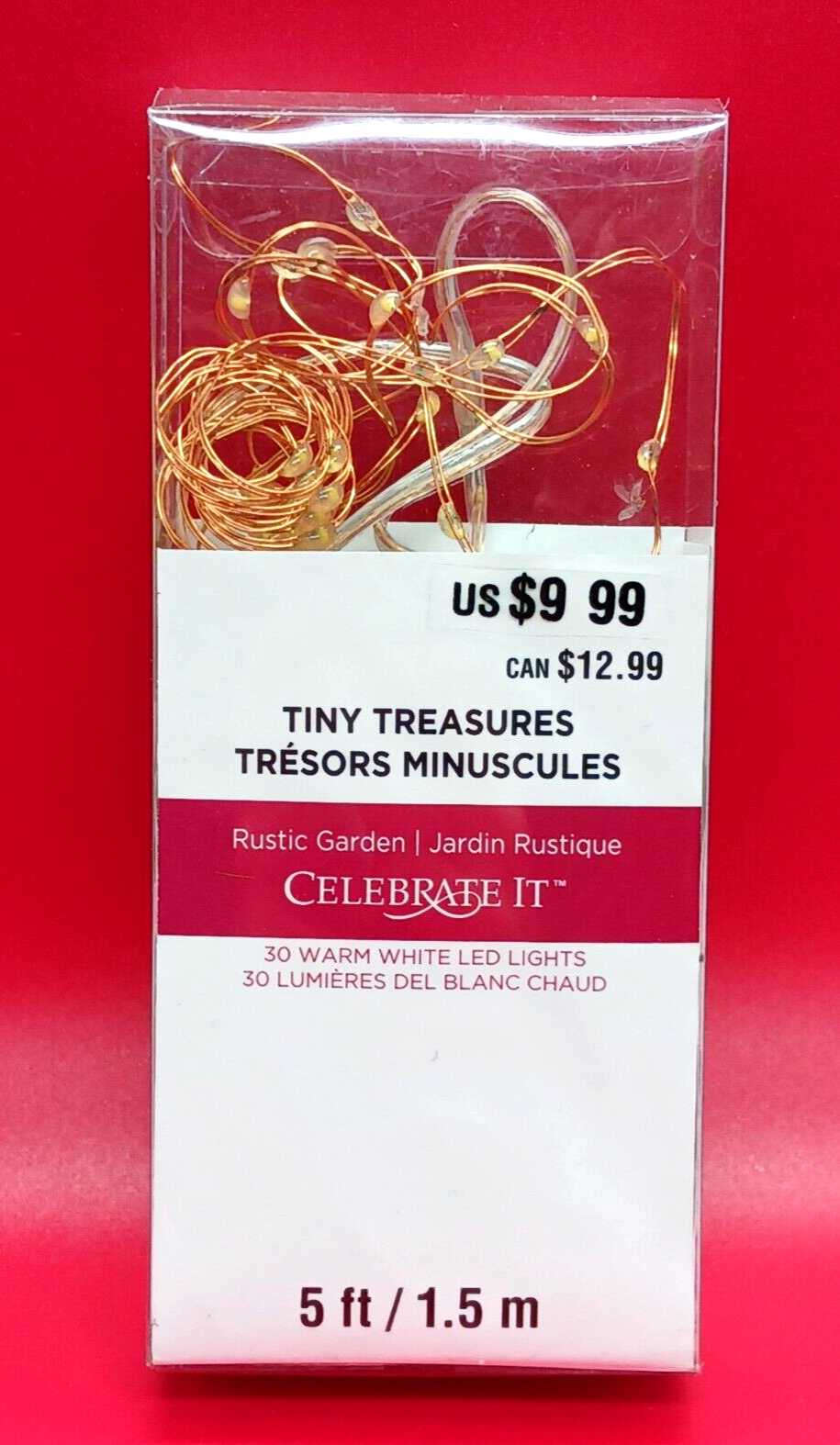 Tiny Treasures Christmas Strings Flexible 30 LED Lights 5 ft - $8.99