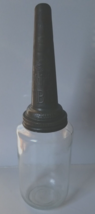 Vintage Vacuum Oil Company Mobil Oil Garboyle &quot;BB&quot; Oil Spout Glass Bottle - £71.21 GBP