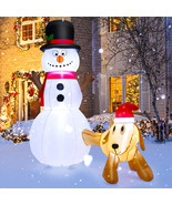 6 FT Inflatable Christmas Snowman with Dog Tall Blow up Xmas Decoration ... - £75.70 GBP