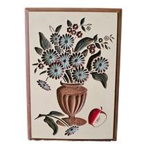 Modern Art Company Milwaukee 1963 Chalkware Wall Hanging MCM Blue Flower... - £39.17 GBP