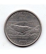 2005 D West Virginia State Washington Quarter - Almost Uncirculated - $3.99
