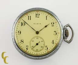 Nickel Elgin Antico Aperto Viso Tasca Orologio Grado 302 Misura 12 15 Gi... - $165.26