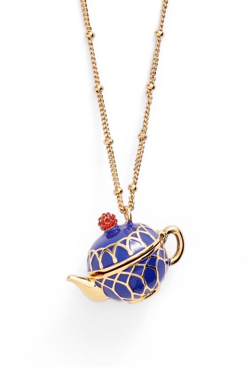 NEW KATE SPADE 12K Gold Plated Tea Time Locket Pendant Necklace  - $42.00