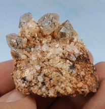 Rare top quality rutile quartz crystal diamond shape on the orange rock 62 gram - £27.40 GBP