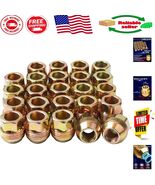 Set of 24 M14x1.5 OEM Wheel Lug Nuts | Zinc Gold Finish for Enhanced Safety - $54.54 CAD