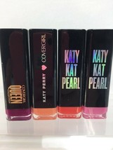 (4) Covergirl Queen Katy Kat Lipstick Pearl Matte Violet Apricat Pounce Pink - $13.25
