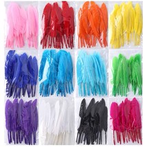 240Pcs Colorful Goose Feathers 4-6 Inches Natural Feathers For Diy Crafts - £11.78 GBP