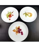 Set of 3 8&quot; SALAD DESSERT PLATES FRUIT - CHERRY RASPBERRY PEAR - $319.00 MXN