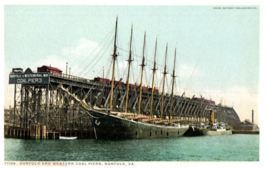 Norfolk and Western Coal Piers NORFOLK, Virginia Ship Postcard 71195 - £19.63 GBP