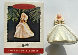 1994 Holiday Barbie NEW Hallmark Happy Ornament White &amp; Gold MATTEL U117 5261 - £11.77 GBP