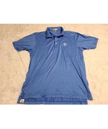 Peter Millar Polo Shirt Mens Size M Sky Blue CREST SHIELD &quot;RR&quot; Button Go... - £14.21 GBP