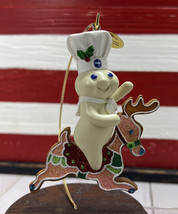 Danbury Mint Pillsbury Doughboy Reindeer Ride Glitter Ornament 2011 Christmas - £27.09 GBP