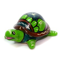 Ceramic Mexican Pottery Talavera Style Colorful Turtle Box Trinket Vintage - £19.43 GBP