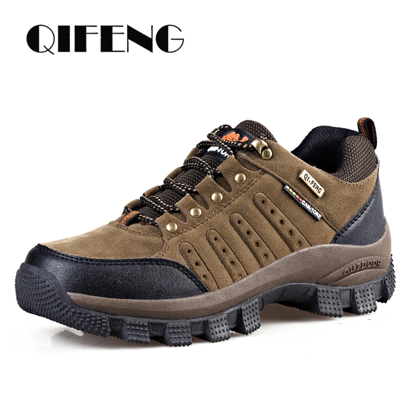 Men Casual Leather Shoes Classic Waterproof High Quality Shoes Women Climbing Sh - £43.39 GBP
